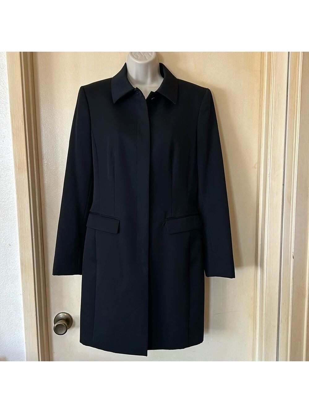 Classiques Entier 100% wool black overcoat size 6